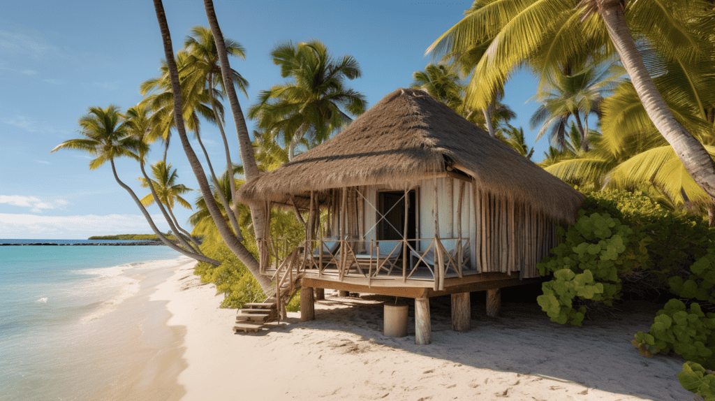 "Blessed be the journey", hut on the beach